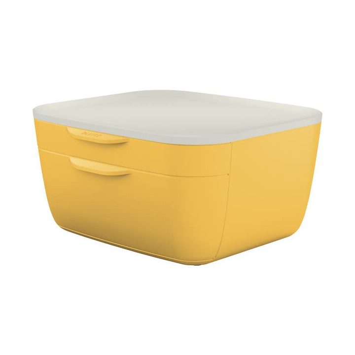 POJEMNIK Z SZUFLADAMI 251X275X143MM LEITZ COSY 53570019 CIEPŁY ŻÓŁTY 2 SZUFLADY