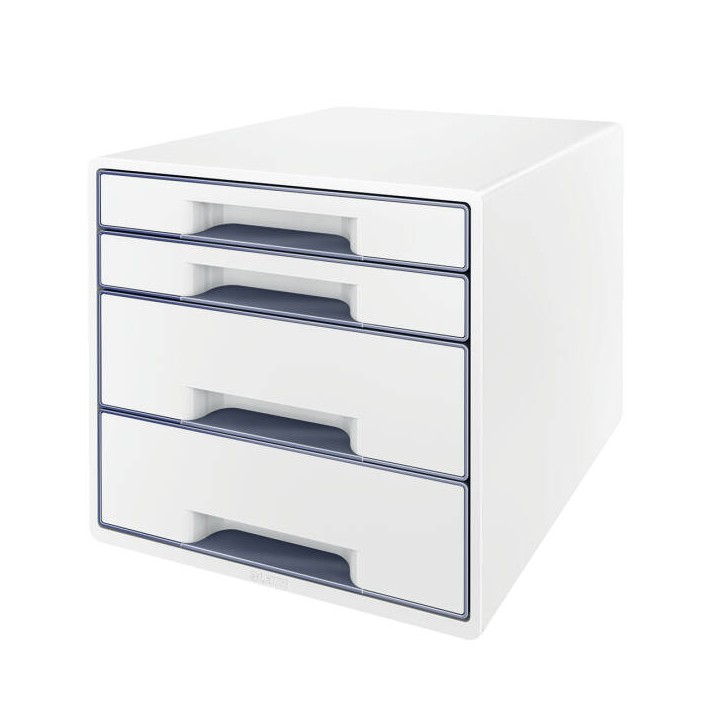 POJEMNIK Z SZUFLADAMI 287X363X270MM LEITZ WOW CUBE 52132001 BIAŁY 4 SZUFLADY