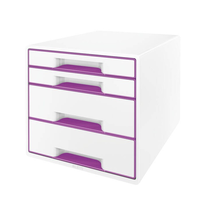 POJEMNIK Z SZUFLADAMI 287X363X270MM LEITZ WOW CUBE 52132062 FIOLETOWY 4 SZUFLADY