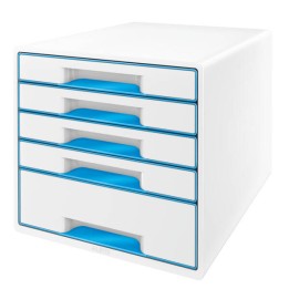 POJEMNIK Z SZUFLADAMI 287X363X270MM LEITZ WOW CUBE 52142036 NIEBIESKI 5 SZUFLAD