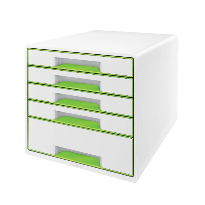 POJEMNIK Z SZUFLADAMI 287X363X270MM LEITZ WOW CUBE 52142054 ZIELONY 5 SZUFLAD