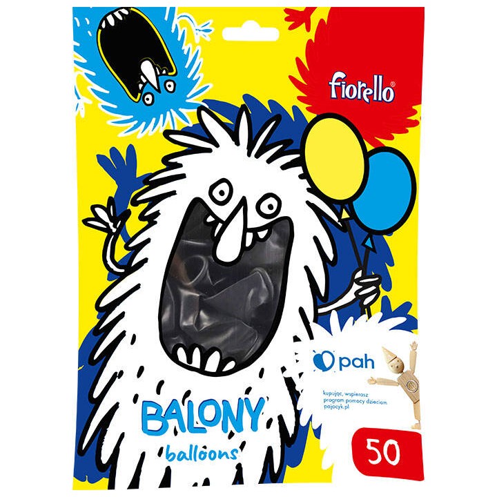 BALONY 10" FIORELLO 170-2629 METALICZNY CZARNY 50SZT