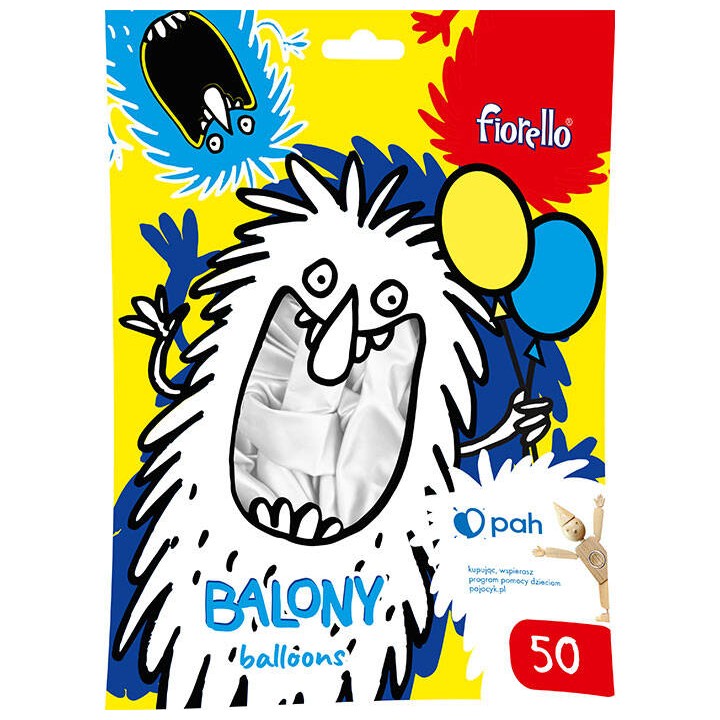 BALONY 12" FIORELLO 170-2633 METALICZNY BIAŁY 50SZT