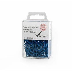 SPINACZE OKRĄGŁE 28MM VICTORY OFFICE PRODUCTS 6028KM100-07 NIEBIESKIE METALOWEPOWLEKANE W ZAWIESZANYM POJEMNIKU PLASTIKOWYM 100S