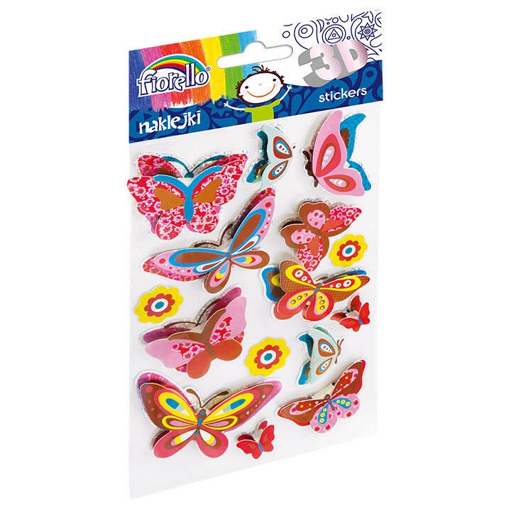 NAKLEJKI DEKORACYJNE 3D FIORELLO GR-NP018 MOTYLE 170-2470 MIX