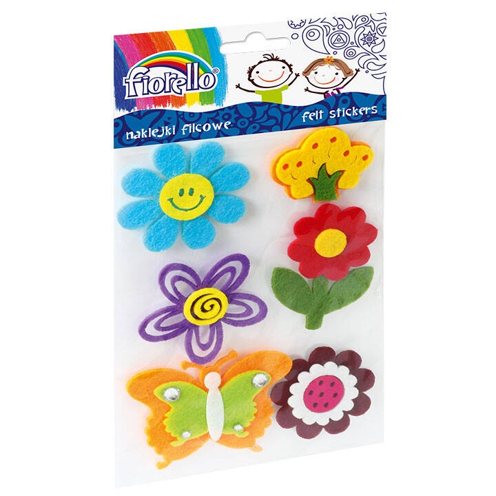 NAKLEJKI DEKORACYJNE FILCOWE FIORELLO GR-NP332 KWIATY I MOTYL 170-2390 MIX