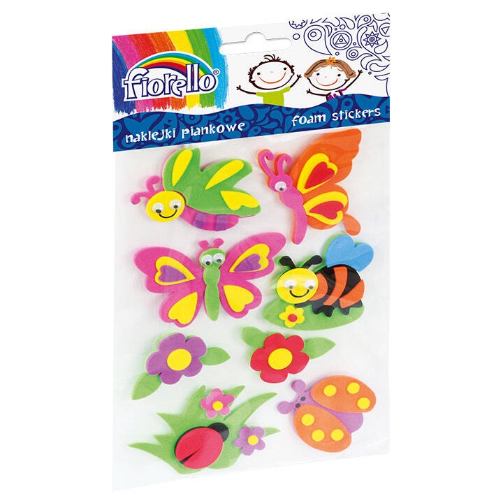 NAKLEJKI DEKORACYJNE PIANKOWE FIORELLO GR-NP128 OWADY 170-2384 MIX