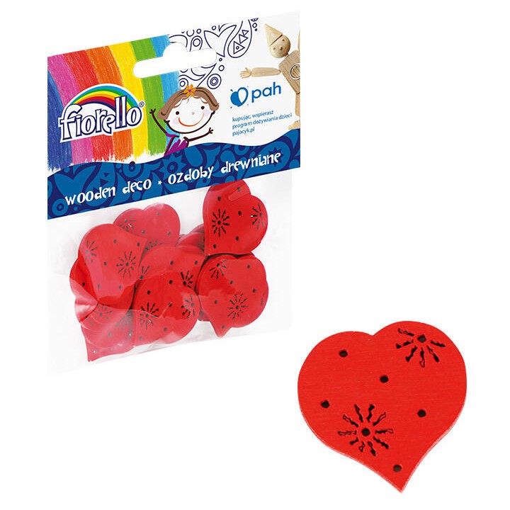 OZDOBY DREWNIANE FIORELLO GR-WD791 SERDUSZKA 170-2521 15SZT