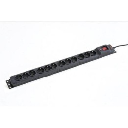 ARMAC LISTWA PRZECIWPRZEPIĘCIOWA M12/16A RACK 19'' 1.5M CZARNA (12 GNIAZD)