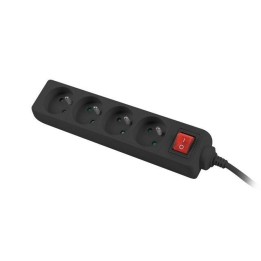 LANBERG LISTWA ZASILAJĄCA 1,5M, CZARNA, 4 GNIAZDA, Z WYŁĄCZNIKIEM, KABEL WYKONANY Z PEŁNEJ MIEDZI