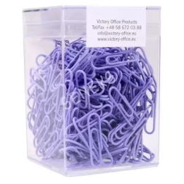 SPINACZE OKRĄGŁE 28MM VICTORY OFFICE PRODUCTS 60286H300-083 PASTELOWE CIEMNOFIOLETOWE METALOWE POWLEKANE W POJEMNIKU PLASTIKOWYM