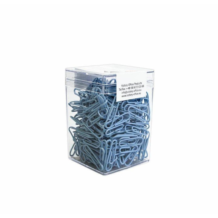SPINACZE OKRĄGŁE 28MM VICTORY OFFICE PRODUCTS 60286H300-073 PASTELOWE CIEMNONIEBIESKIE METALOWE POWLEKANE W POJEMNIKU PLASTIKOWY