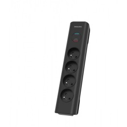 PHILIPS LISTWA ANTYPRZEPIĘCIOWA SPN7040BA/60 4 GNIAZDA AC, 2M CZARNA