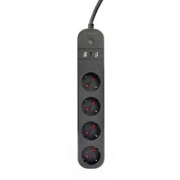 GEMBIRD INTELIGENTNA LISTWA TUYA 4XDE 2XUSB-A 1XUSB-C CZARNA