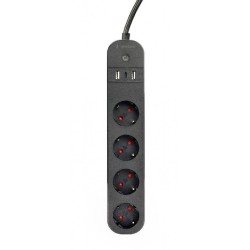 GEMBIRD INTELIGENTNA LISTWA TUYA 4XDE 2XUSB-A 1XUSB-C CZARNA