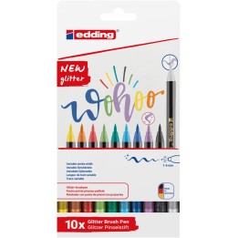 PISAKI Z KOŃCÓWKĄ PĘDZELKOWĄ EDDING 1340 MIX KOLORÓW BROKATOWYCH 1-6 MM 10SZT