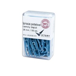 SPINACZE OKRĄGŁE 28MM VICTORY OFFICE PRODUCTS 6028350-073 PASTELOWE CIEMNONIEBIESKIE METALOWEPOWLEKANE W POJEMNIKU PLASTIKOWYM 5