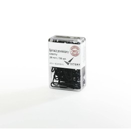 SPINACZE OKRĄGŁE 28MM VICTORY OFFICE PRODUCTS 6028350-01 CZARNE METALOWEPOWLEKANE W POJEMNIKU PLASTIKOWYM 50SZT