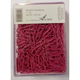 SPINACZE OKRĄGŁE 28MM VICTORY OFFICE PRODUCTS 6028KP800-093 PASTELOWE CIEMNORÓŻOWE METALOWEPOWLEKANE W POJEMNIKU PLASTIKOWYM 800