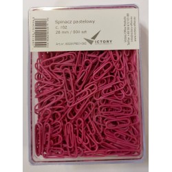 SPINACZE OKRĄGŁE 28MM VICTORY OFFICE PRODUCTS 6028KP800-093 PASTELOWE CIEMNORÓŻOWE METALOWEPOWLEKANE W POJEMNIKU PLASTIKOWYM 800