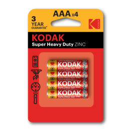 BATERIA CYNKOWA AAA KODAK ZINC SUPER HEAVY DUTY 30953321 4SZT