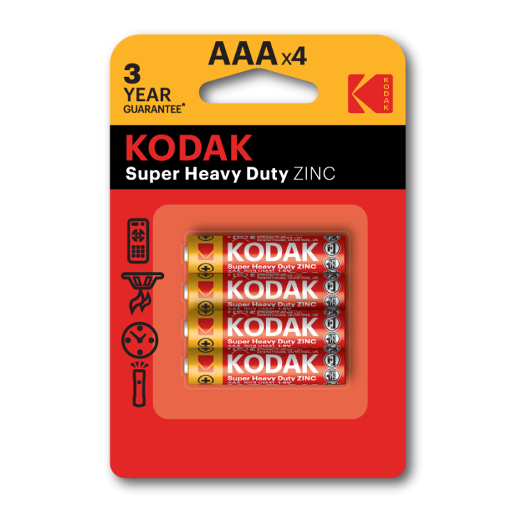 BATERIA CYNKOWA AAA KODAK ZINC SUPER HEAVY DUTY 30953321 4SZT
