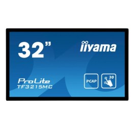 IIYAMA MONITOR DOTYKOWY 32 CALE TF3215MC-B2 POJ.30PKT.VA.VGA.HDMI.DP.500CD/M2.3000:1/8MS.24/7.7H.IP65(FRONT).PION/POZIOM.200X200