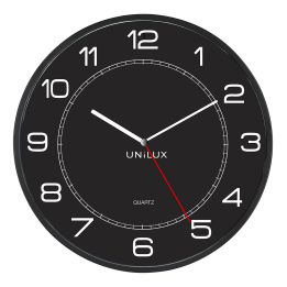 ZEGAR ŚCIENNY 57,5CM UNILUX MEGA 400094568 CZARNY