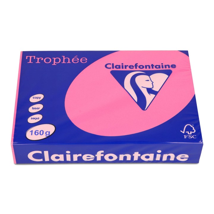PAPIER KSERO KOLOR A4 TROPHEE 1017PC RÓŻOWY 160G 250 ARK