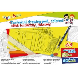 BLOK TECHNICZNY A4 GIMBOO KOLOROWY 10KART