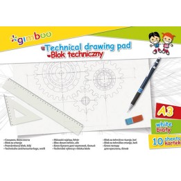 BLOK TECHNICZNY A3 GIMBOO BIAŁY 10KART