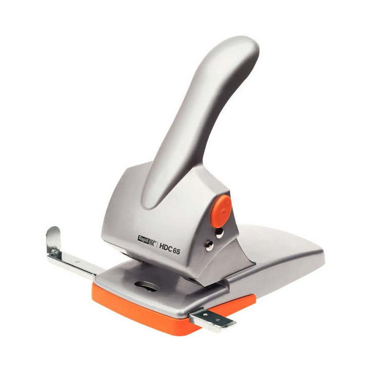 DZIURKACZ RAPID FASHION HDC65 SREBRNY, POMARAŃCZOWY 65 KARTEK 2 OTW. 80 MM