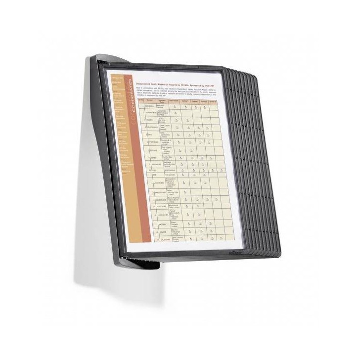 SYSTEM PREZENTACYJNY NAŚCIENNY Z 10 PANELAMI A4 DURABLE SHERPA STYLE WALL 585401 CZARNYMI