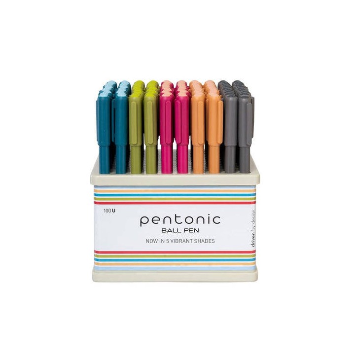 DŁUGOPIS KULKOWY LINC PENTONIC COLORS 7124BLU-100D NIEBIESKI 0.7 KOLOROWA OBUDOWA 100 SZT