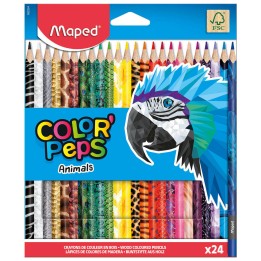 KREDKI MAPED COLORPEPS ANIMALS TRÓJKĄTNE 24 SZT