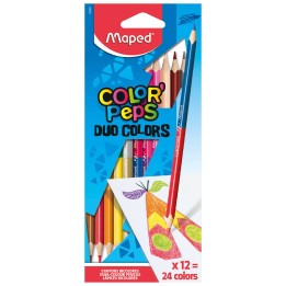 KREDKI MAPED COLORPEPS DUO DWUSTRONNE 12 SZT  24 KOLORY