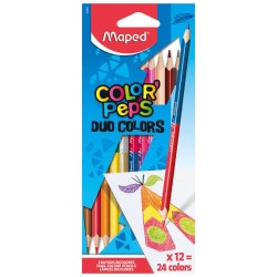 KREDKI MAPED COLORPEPS DUO DWUSTRONNE 12 SZT  24 KOLORY