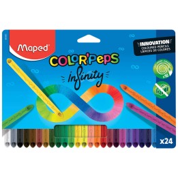 KREDKI Z GRAFITU MAPED INFINITY 24 SZT KARTONOWE ETUI