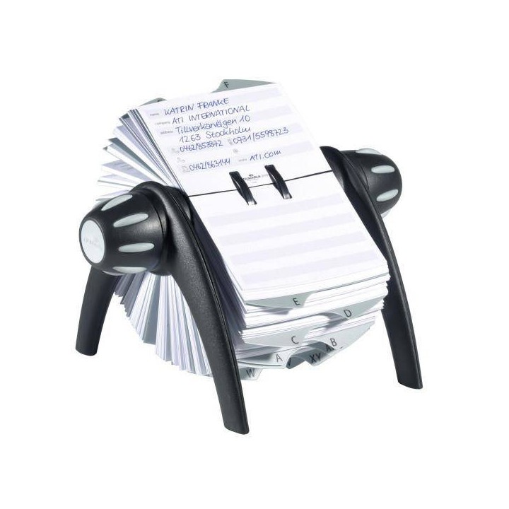 WIZYTOWNIK OBROTOWY Z PRZEKŁADKAMI A-Z DURABLE TELINDEX 241601 CZARNY 500 KART WIZYTOWYCH