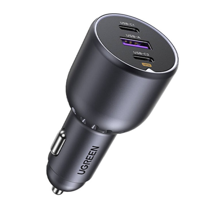 Ładowarka samochodowa UGREEN EC705 130W 2x USB-C+USB (czarna)