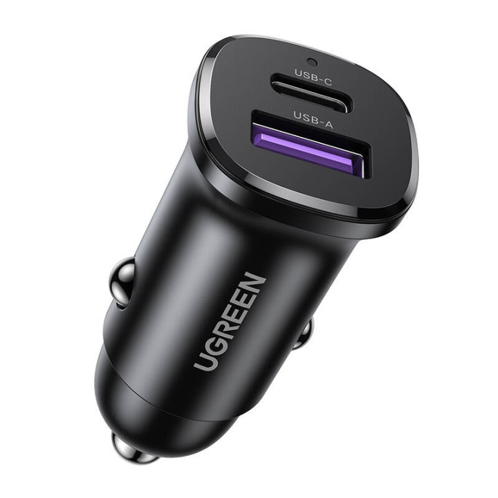 Ładowarka samochodowa UGREEN EC305 30W USB/USB-C (czarna)