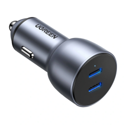 Ładowarka samochodowa UGREEN CD213 36W 2x USB-C (szara)