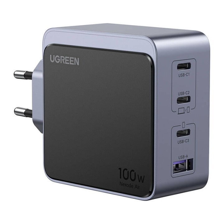 Ładowarka sieciowa UGREEN Nexode S 100W 3xUSB-C USB (szara)
