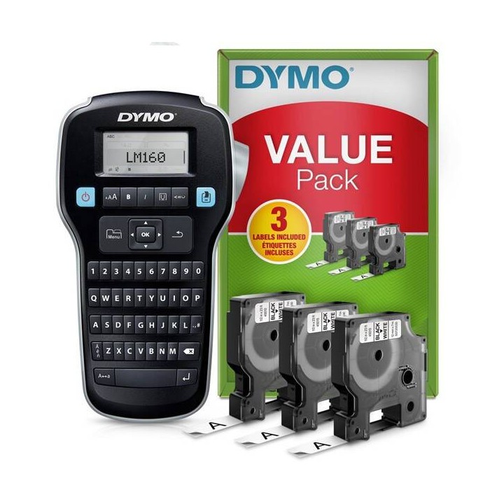 DRUKARKA ETYKIET DYMO, LABELMANAGER 160, PROMO 3X TAŚMA D1 12MM X 7M