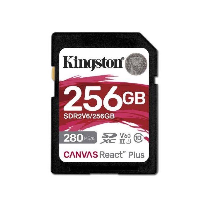 KINGSTON KARTA PAMIĘCI SD 256GB REACT PLUS 280/150/MB/S U3 V60