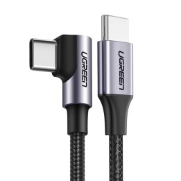 Kabel UGREEN US255 USB-C-USB-C 3m kątowy 60W (czarny)