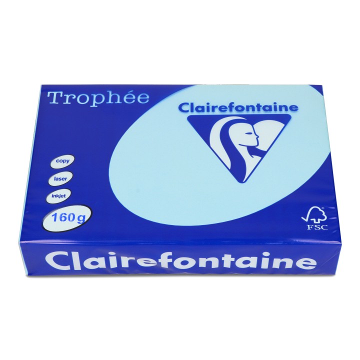 PAPIER KSERO KOLOR A4 TROPHEE 1105PC BŁĘKITNY 160G 250 ARK