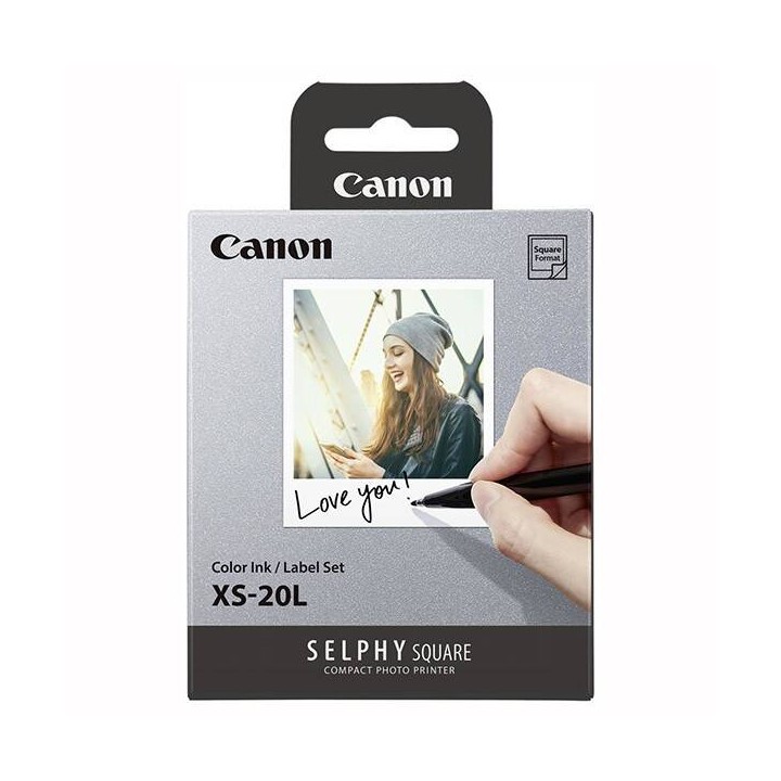 CANON XS-20L PAPIER + INK, XS-20L, FOTO PAPIER, SAMOPRZYLEPNY, 4119C002, BIAŁY, 20 SZT., TERMOSUBLIMACYJNY,CANON SELPHY SQUARE Q