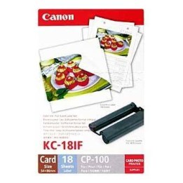 ETYKIETY CANON SELPHY CP XXX, BIAŁA, 18, SZT. SZT., KC18IF, DO DRUKAREK TERMOSUBLIMACYJNYCH, 86X54MM, W TYM FOLIA PAROWA