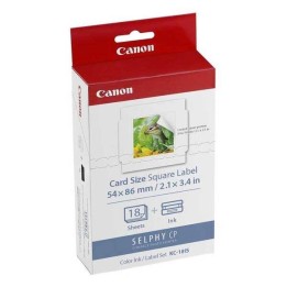 ETYKIETY CANON SELPHY CP XXX, BIAŁA, 18, SZT. SZT., KC18IS, DO DRUKAREK TERMOSUBLIMACYJNYCH, 54X86MM, W TYM FOLIA PAROWA